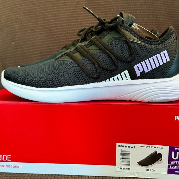 Puma Shoes - PUMA WOMEN'S STAR VITAL BLACK SOFTRIDE TENNIS SHOES - NEW IN BOX